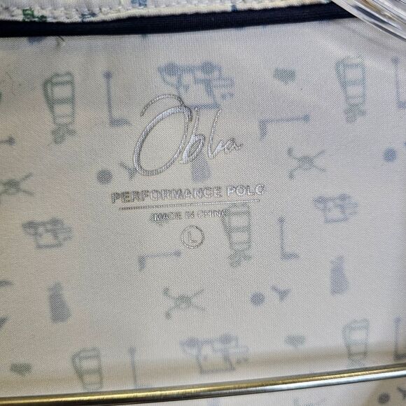 Obla White Golf Performance Polo Shirt Size Large - Picture 5 of 10